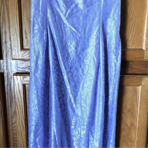 Vintage Bari Jay Purple Metallic Rhinestone Maxi Dress - 7-8 - Picture 5 of 15